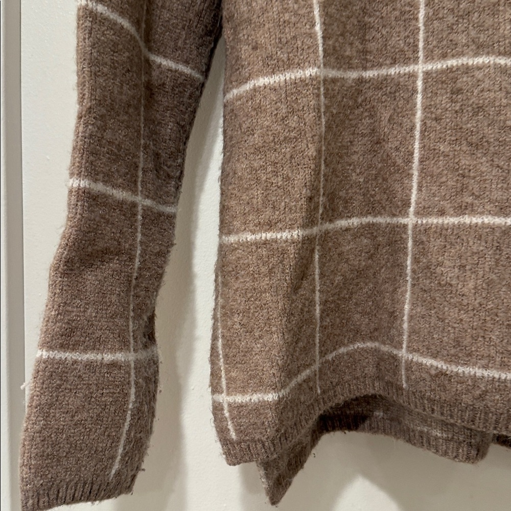 Madewell Heather Driftwood Windowpane Turtleneck Sweater Sz XS - Picture 5 of 10